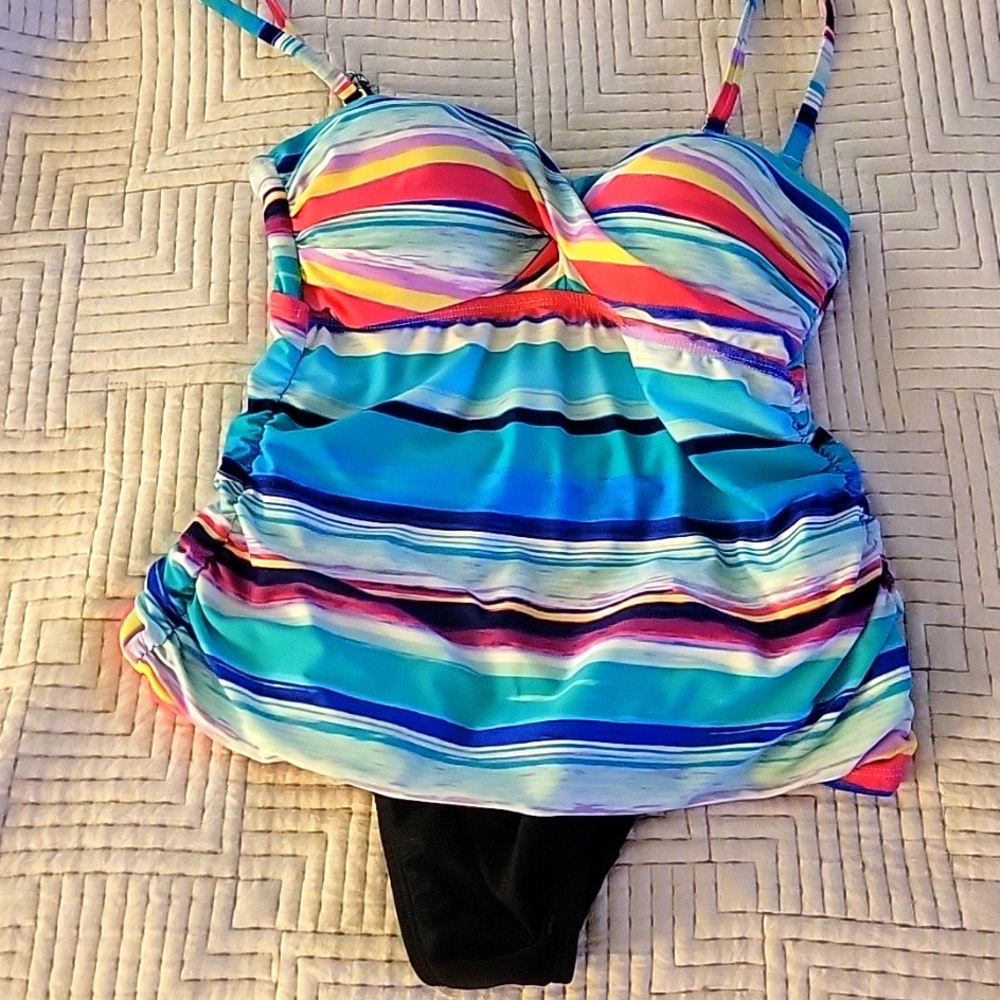 🌴2 Bamboo Tabkini set with tummy control